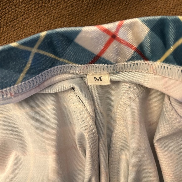 Plaid Velvet Thong Shorts by Fashion Brand Company Medium - Picture 3 of 3